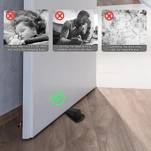 JZWBLILY Black Door Stopper Wedge 2 Pack | Premium Rubber for Heavy Duty Doors thumbnail 6