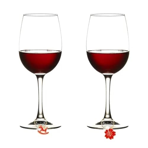 Macepason 30 Pieces Glass Charms & Markers | Red Festive & Versatile Wine Glass Identifier Drink Tags thumbnail 3