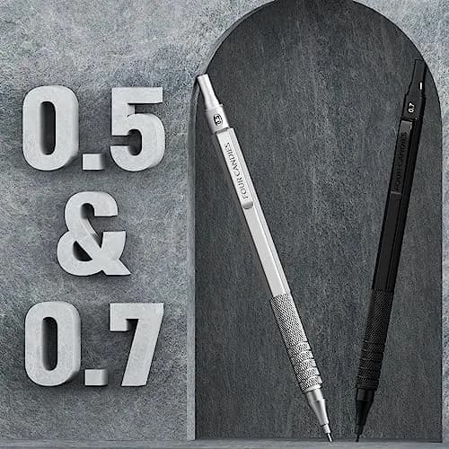 Four Candies Metal Mechanical Pencil Set 0.5mm & 0.7mm | Smooth Writing, Anti-Skid Grip, 360 Lead Refills thumbnail 5