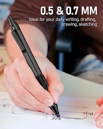 Four Candies Metal Mechanical Pencil Set 0.5mm & 0.7mm | Smooth Writing, Anti-Skid Grip, 360 Lead Refills thumbnail 6