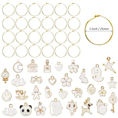 Macepason White Charm Glass Charms & Markers | 30-Piece Set for Wine Glasses thumbnail 2