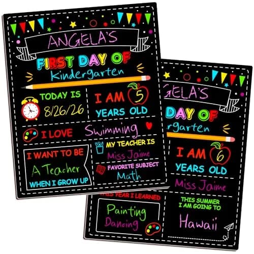 Melisheer Double-Sided First Day of School Board 30.48cm (12"H x 10"W) | Reusable Chalkboard for Kids' Milestones thumbnail 9