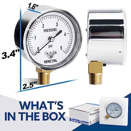senctrl Pressure Gauge 0-5 psi | Capsule System, Chrome Steel Durability thumbnail 5