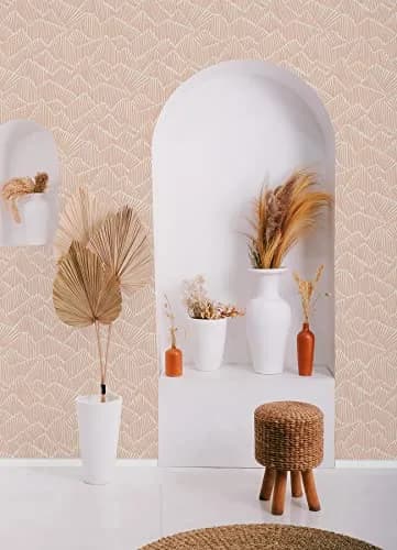 Egypt Sherrod 216-in x 20.5-in Clay Ridge & Valley Peel & Stick Wallpaper | Modern Geometric Design thumbnail 2