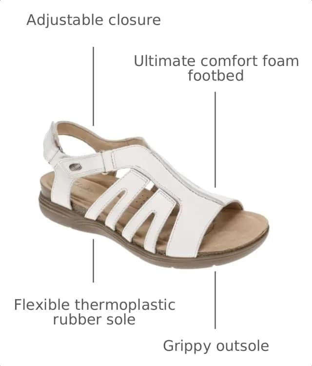 Clarks Women's April Belle Flat Sandal, White Leather, 8.5 Medium US | Casual Open Toe Flat thumbnail 3