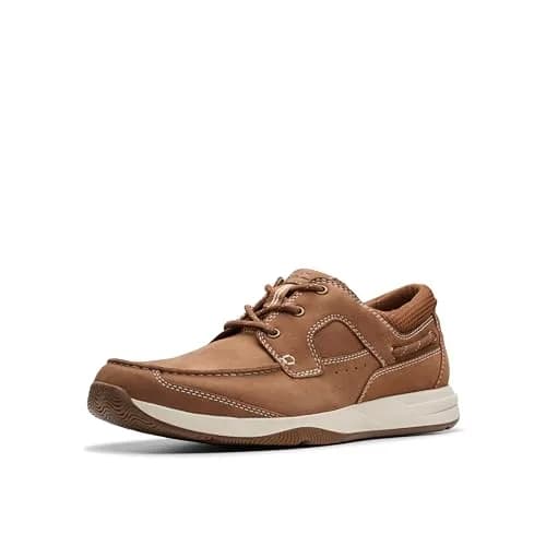 Clarks Collection Men's Sailview Lace Boat Shoe Light Tan Nubuck 24.1 cm (9.5 in) | Nautical Comfort for Indian Summers thumbnail 1