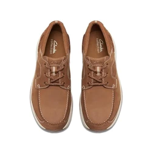 Clarks Collection Men's Sailview Lace Boat Shoe Light Tan Nubuck 24.1 cm (9.5 in) | Nautical Comfort for Indian Summers thumbnail 2