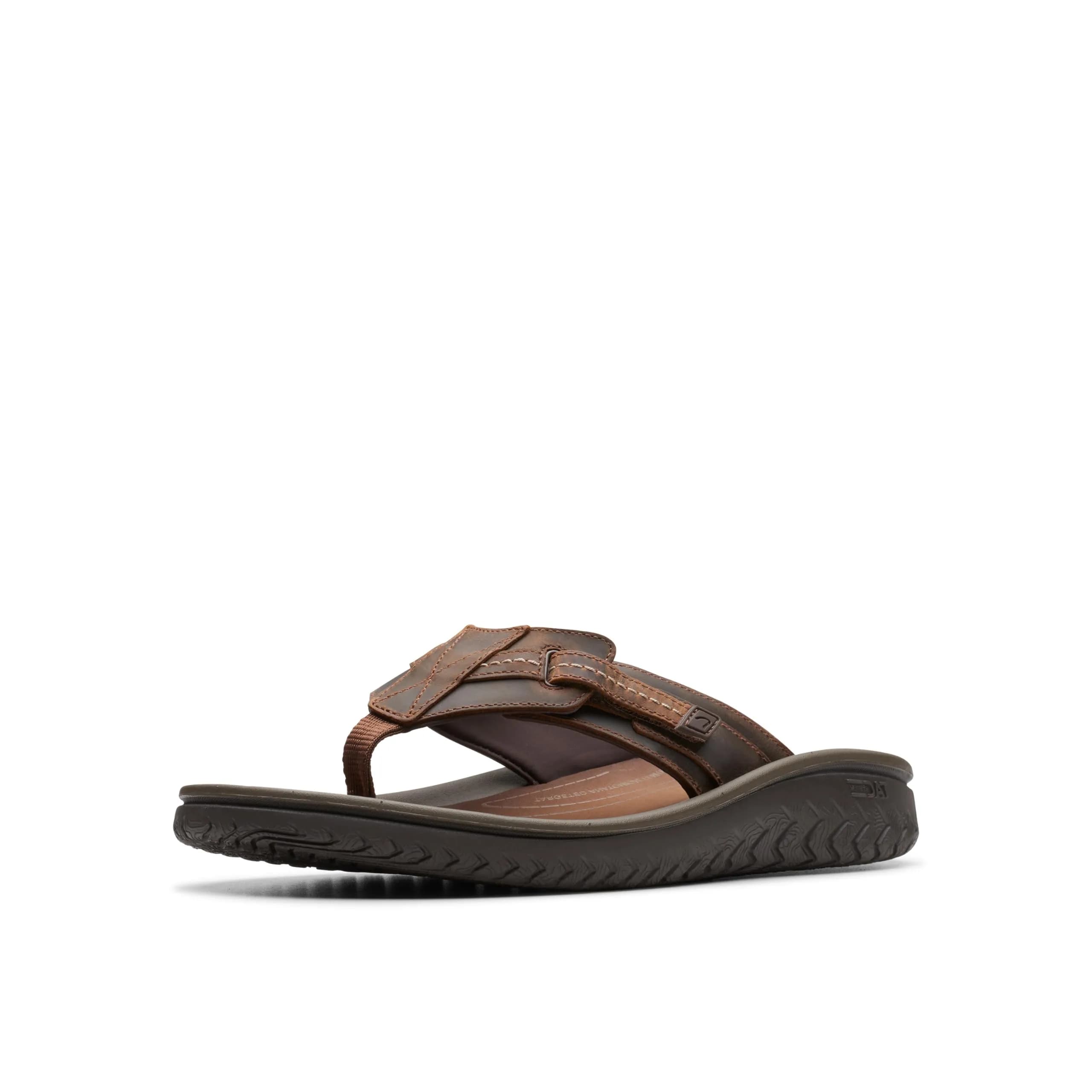 Clarks Collection Wesley Sun Flip-Flop Beeswax Leather 14 Medium US (400g / 14oz) — Beeswax Leather / 7