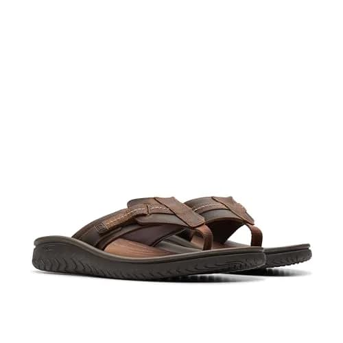 Clarks Collection Men's Wesley Sun Flip-Flop Beeswax Leather 27.5 cm (10 US Medium) | Classic Leather Flip-Flop for Everyday Wear thumbnail 7