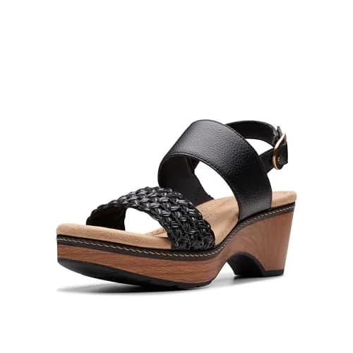 Clarks Seannah Step Wedge Sandal | 2.55-inch Block Heel, Leather, Medium US 6.5 | Comfortable & Trendy thumbnail 1