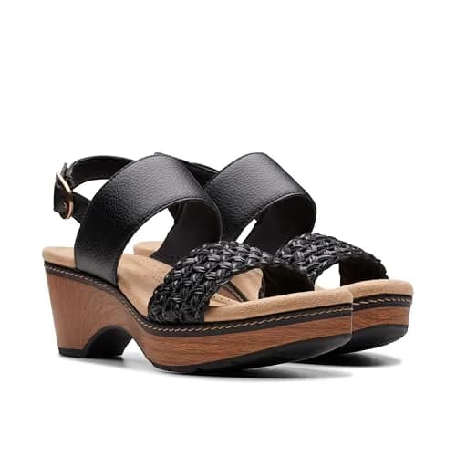Clarks Seannah Step Wedge Sandal | 2.55-inch Block Heel, Leather, Medium US 6.5 | Comfortable & Trendy thumbnail 7