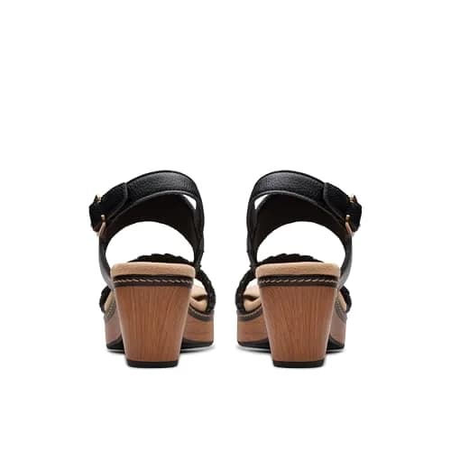 Clarks Seannah Step Wedge Sandal | 2.55-inch Block Heel, Leather, Medium US 6.5 | Comfortable & Trendy thumbnail 8
