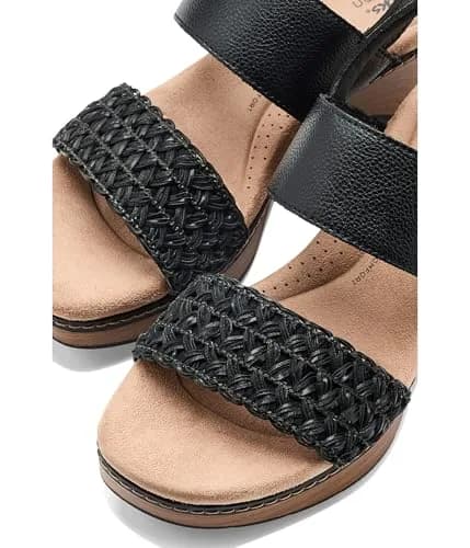 Clarks Seannah Step Wedge Sandal | 2.55-inch Block Heel, Leather, Medium US 6.5 | Comfortable & Trendy thumbnail 2