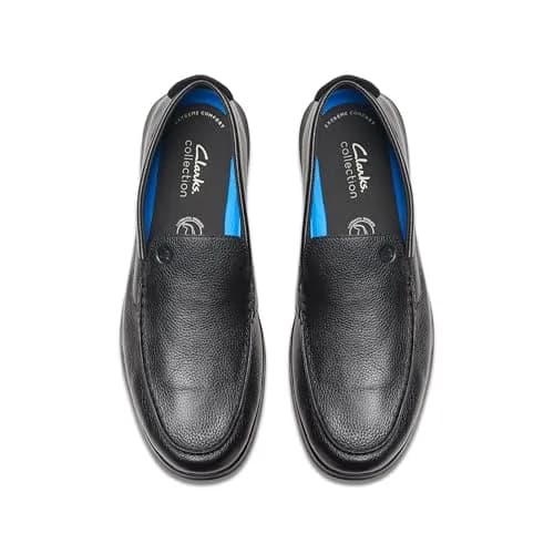 Clarks Collection Men's Flexway Step Moccasin, Black Leather, 11.5 Wide (29.2cm / 11.5 US Wide) thumbnail 7