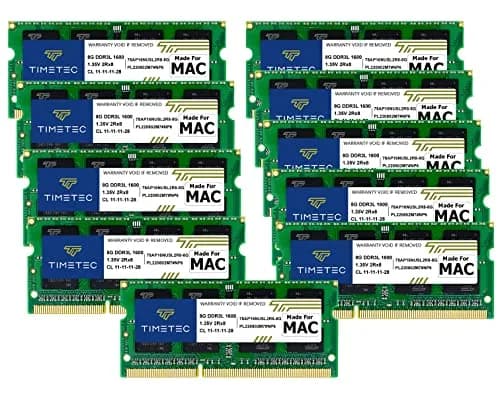 Timetec 80GB KIT(10x8GB) DDR3L 1600MHz PC3L-12800 SODIMM MAC RAM Upgrade | Compatible with Apple iMac Models thumbnail 1
