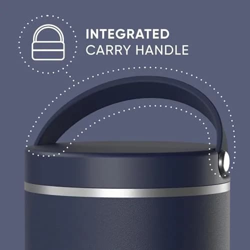 Hydrapeak 32oz (946ml) Stainless Steel Vacuum Insulated Food Jar | Navy, Leak-Proof Soup Container for Adults thumbnail 2