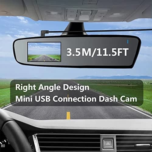 Maixbomr 11.5ft Right Angle Mini USB Power Cable | 1.5A Fast Charging for Dash Cams & GPS thumbnail 5