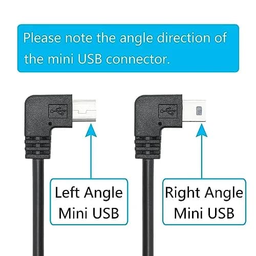Maixbomr 11.5ft Right Angle Mini USB Power Cable | 1.5A Fast Charging for Dash Cams & GPS thumbnail 3