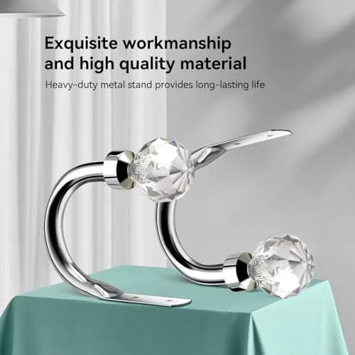 HIKMLK Crystal Curtain Holdbacks 2pcs | Heavy Duty Metal Tiebacks with Crystal Accents thumbnail 2