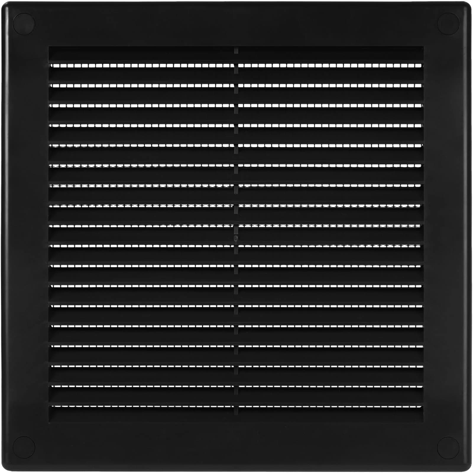 Vent Systems 10" x 10" Plastic Black Soffit Vent Cover | Flat Square Air Vent Grille for HVAC — 6 x 6 Inch