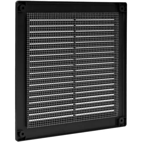 Vent Systems 6" x 6" Black Plastic Soffit Vent Cover | Durable Square Air Vent with Mesh Screen (70-120c) thumbnail 8