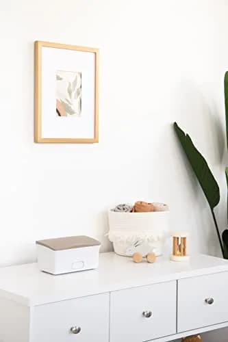 Ubbi Baby Wipes Dispenser with Weighted Plate, Taupe | Modern Nursery Organizer for Wipes thumbnail 8