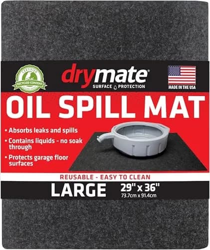 Drymate XL Oil Spill Mat (36" x 59") (12-Pack) | Reusable, Waterproof Garage Floor Protector thumbnail 1