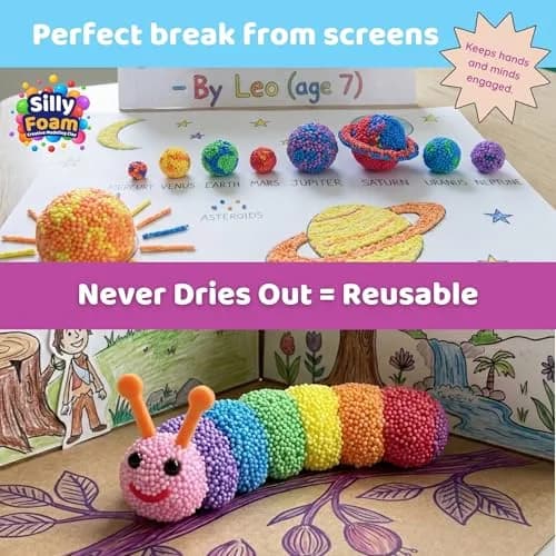 LYRK Collections Silly Foam Creative Modeling Foam Beads 6-Pack | Non-Toxic, Reusable, Easy Clean Up (1-Pack) thumbnail 5