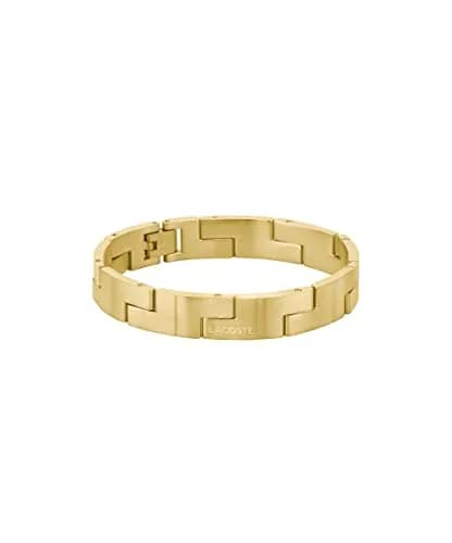 Lacoste Jewelry Catena Men's Ionic Plated Thin Gold Steel Link Bracelet | Modern Minimalist Design, 190mm Fit thumbnail 1