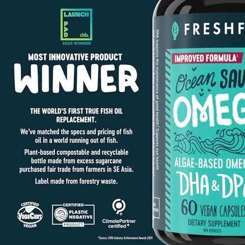 Freshfield Omega 3 DHA Supplements Algae Oil Softgels 60 Count (180g) thumbnail 3