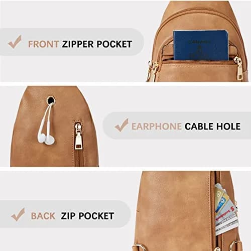 BOSTANTEN Sling Bag for Women Leather Crossbody Bags Fanny Pack for Travel | Multi-Functional & RFID thumbnail 5