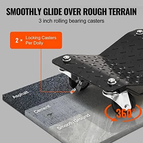 VEVOR Wheel Dolly 3000 lbs Heavy-Duty Car Moving Dolly Set of 2 | Versatile & Safe for Heavy Vehicles thumbnail 5