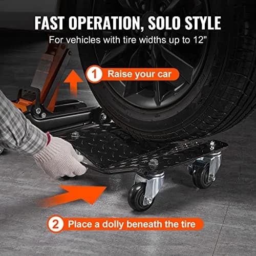 VEVOR Wheel Dolly 3000 lbs Heavy-Duty Car Moving Dolly Set of 2 | Versatile & Safe for Heavy Vehicles thumbnail 7