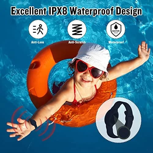 KAHADI Waterproof AirTag Bracelet for Kids 2 Pack | Silicone Wristband for Child & Toddler thumbnail 3