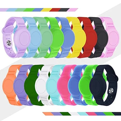 KAHADI Waterproof AirTag Bracelet for Kids | Silicone Wristband GPS Tracker, Anti-Loss, 2-Pack, Blue Matcha (7 in) thumbnail 6