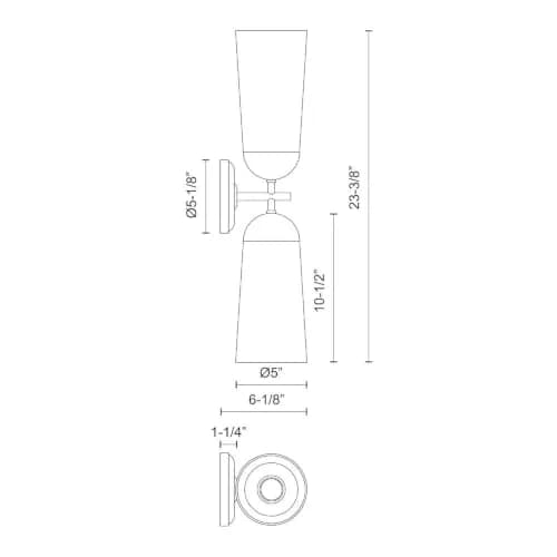 Alora Lighting Kuzco Emil 2-Light Vanity Light White Oak Clear Glass | Modern Wall Fixture 23in thumbnail 3