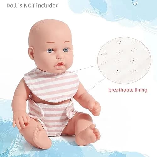 eDollable 12" Baby Doll Accessories Set Potty for Girls Ages 3+ | Complete Playset with Potty, Bibs & More thumbnail 2