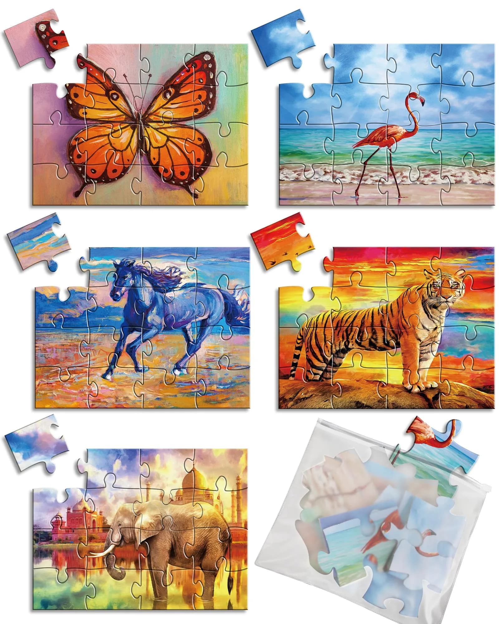 Qyeahkj Dementia Alzheimer’s Large Jigsaw Puzzles 15x24cm | Cognitive Memory Activity for Seniors - main product image