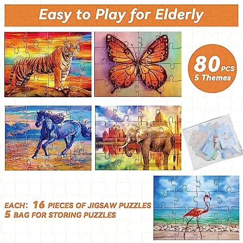 Qyeahkj Dementia Alzheimer’s Large Jigsaw Puzzles 15x24cm | Cognitive Memory Activity for Seniors thumbnail 4