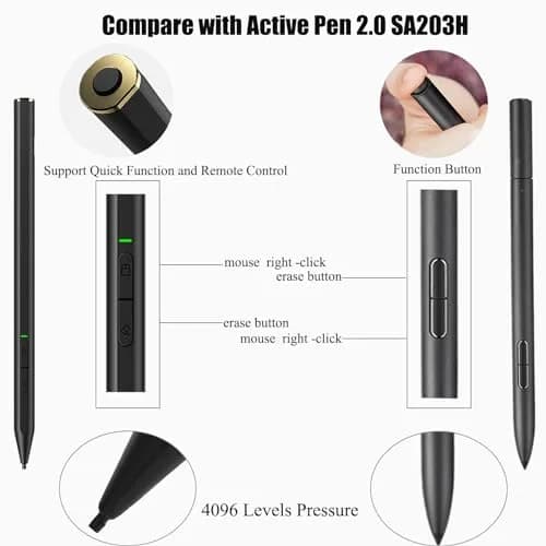 Mingxiong Active Pen 2.0 (C582S) with Bluetooth, 4096 Pressure Sensitivity | Compatible with ASUS ROG Flow Z13, Zephyrus Duo 16, Flow X16 thumbnail 2
