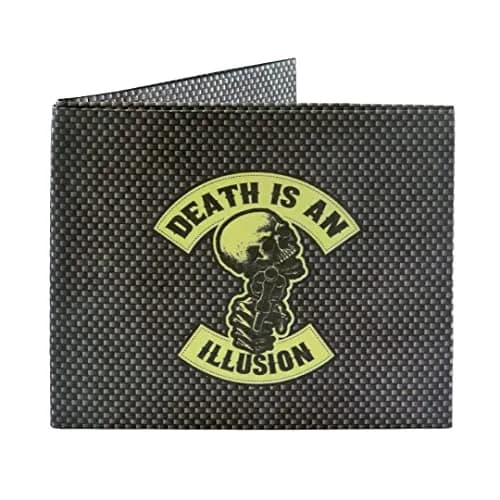 SUPERVEK Memento Mori Skull Bifold Wallet - Vegan HDPE Paper Wallet 8.5cm (3.35in) | RFID Blocking thumbnail 1