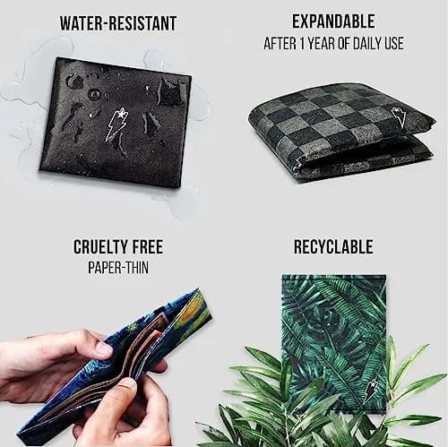 SUPERVEK Memento Mori Skull Bifold Wallet - Vegan HDPE Paper Wallet 8.5cm (3.35in) | RFID Blocking thumbnail 7