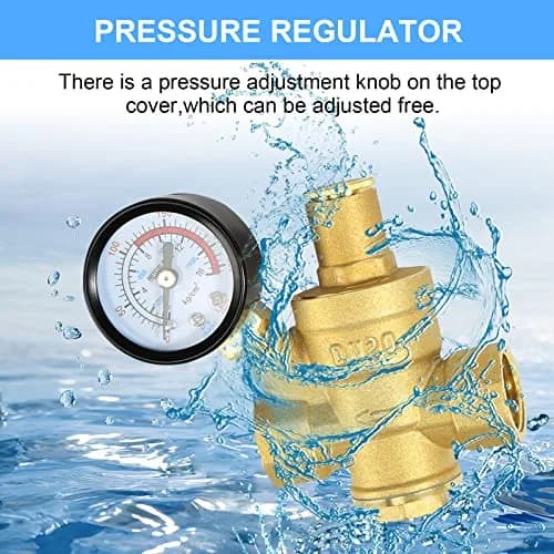 FASBET Brass Water Pressure Regulator 3/4 inch (DN20) with Gauge | Adjustable Piston Valve for Home & Industry thumbnail 4