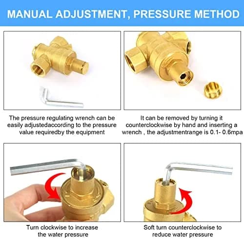 FASBET Brass Water Pressure Regulator 3/4 inch (DN20) with Gauge | Adjustable Piston Valve for Home & Industry thumbnail 5