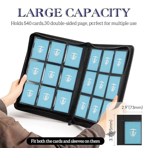 TCGUARD Trading Card Binder 540 Card Capacity | Secure, Waterproof & Shockproof (13.8 in x 10.4 in) thumbnail 5