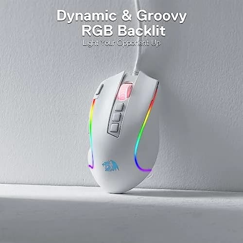 Redragon M612 Predator RGB Wired Gaming Mouse 8000 DPI (White) | 11 Programmable Buttons thumbnail 6