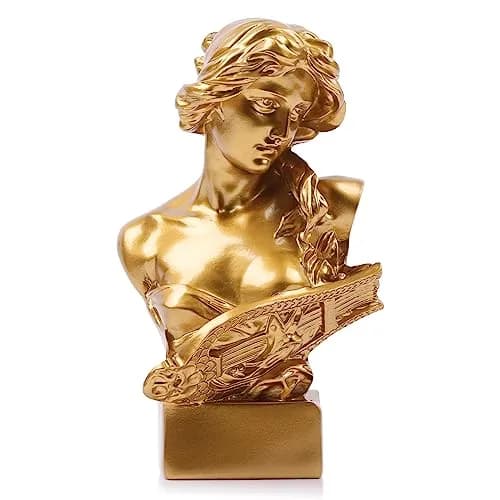LCCCK Gold Aphrodite Statue Sculpture 15.24cm (6") | Greek Mythology Bust for Room Decor thumbnail 1