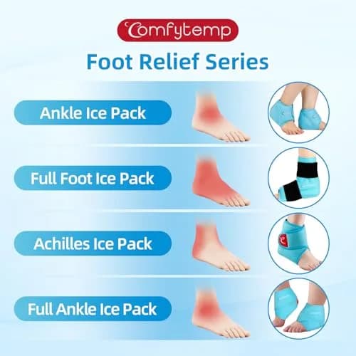 Comfytemp Ankle Ice Pack Wrap for Plantar Fasciitis, Foot Pain Relief, 2pcs | Targeted Cold Therapy for Sprains & Arthritis thumbnail 5
