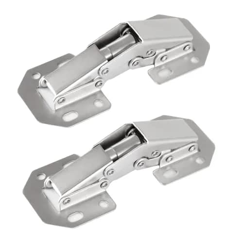 DOBOGA Hidden Hinges for Frameless Cabinets 4 inch Nickel | Concealed 90° Surface Mount thumbnail 1