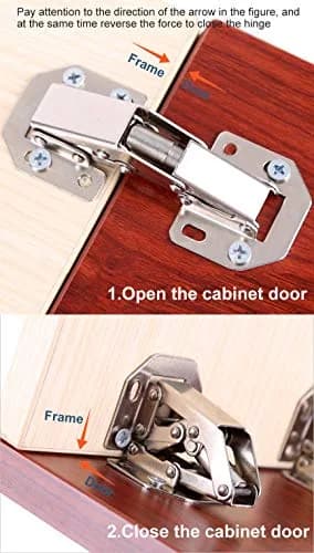 DOBOGA Hidden Hinges for Frameless Cabinets 4 inch Nickel | Concealed 90° Surface Mount thumbnail 6